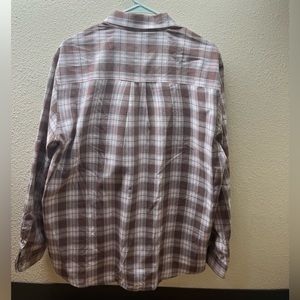 brown/ light blue wrangler flannel